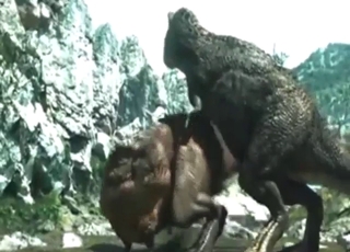 Dinosaur-themed bestiality porn, fully animated